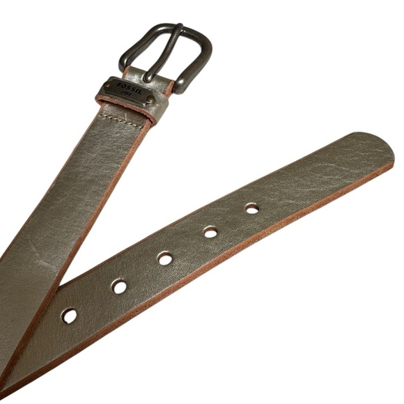 Fossil Distressed Metallic Leather Belt, Size Small - Picture 7 of 7